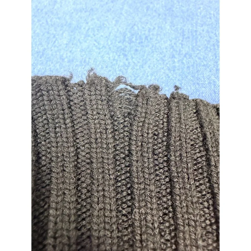 Banana Republic Women’s M Black Merino Wool Ribbed Mock Neck Sweater